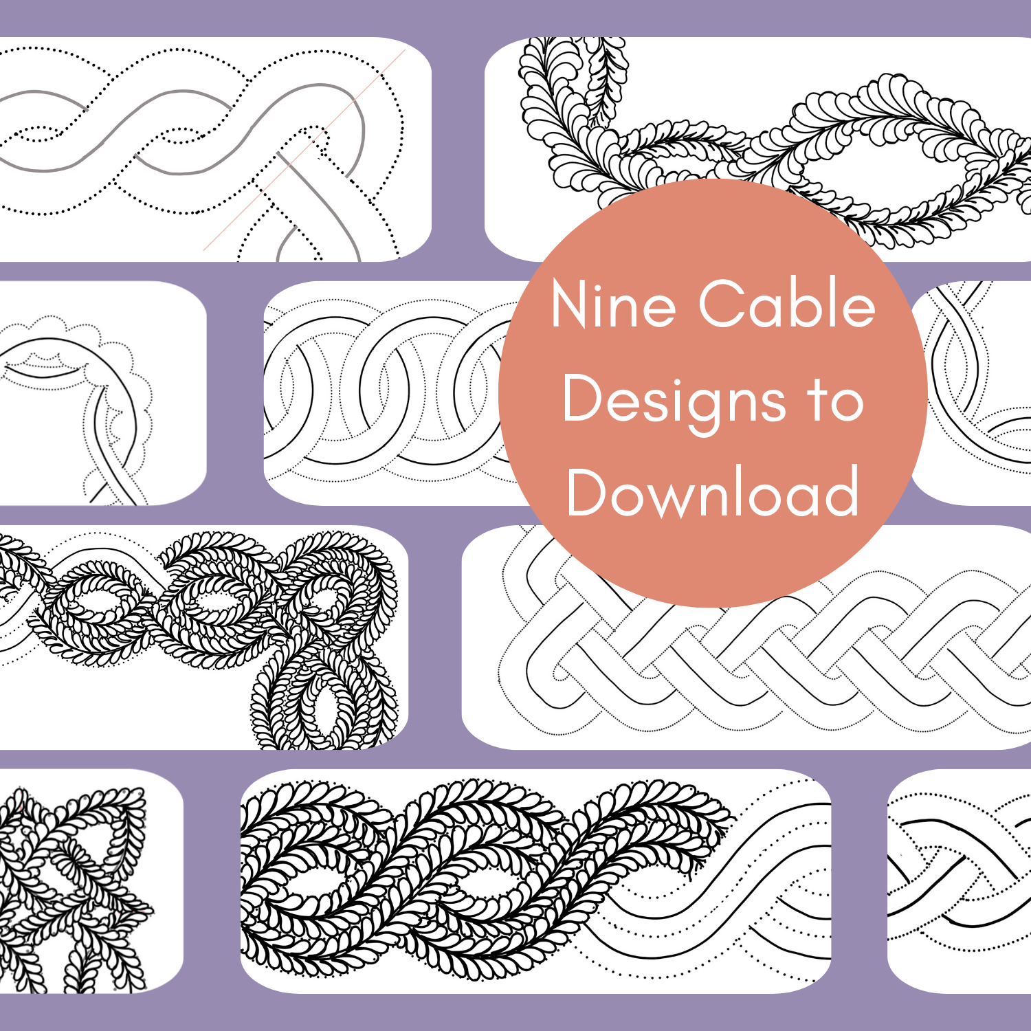 Drawn samples of feather braid styles