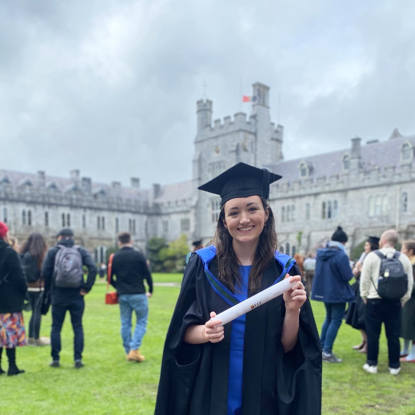 Jane at her MA graduation, 2023