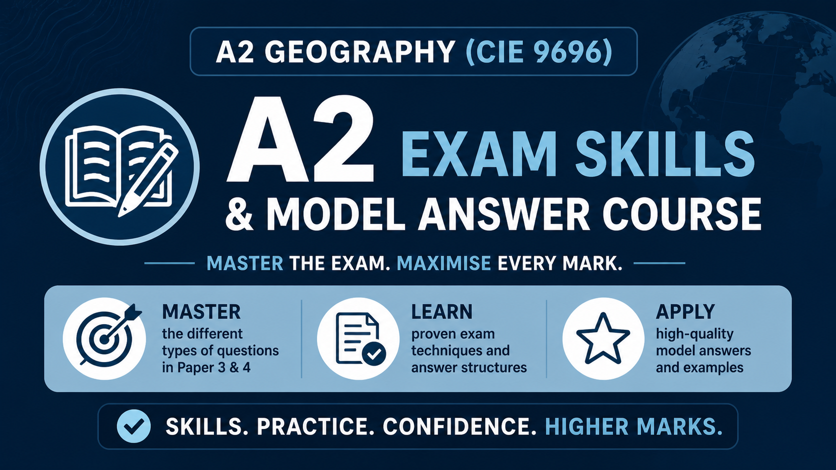 Product image for A2 Geography (CIE 9696) - Exam Skills & Model Answer, Paper 3 & 4 