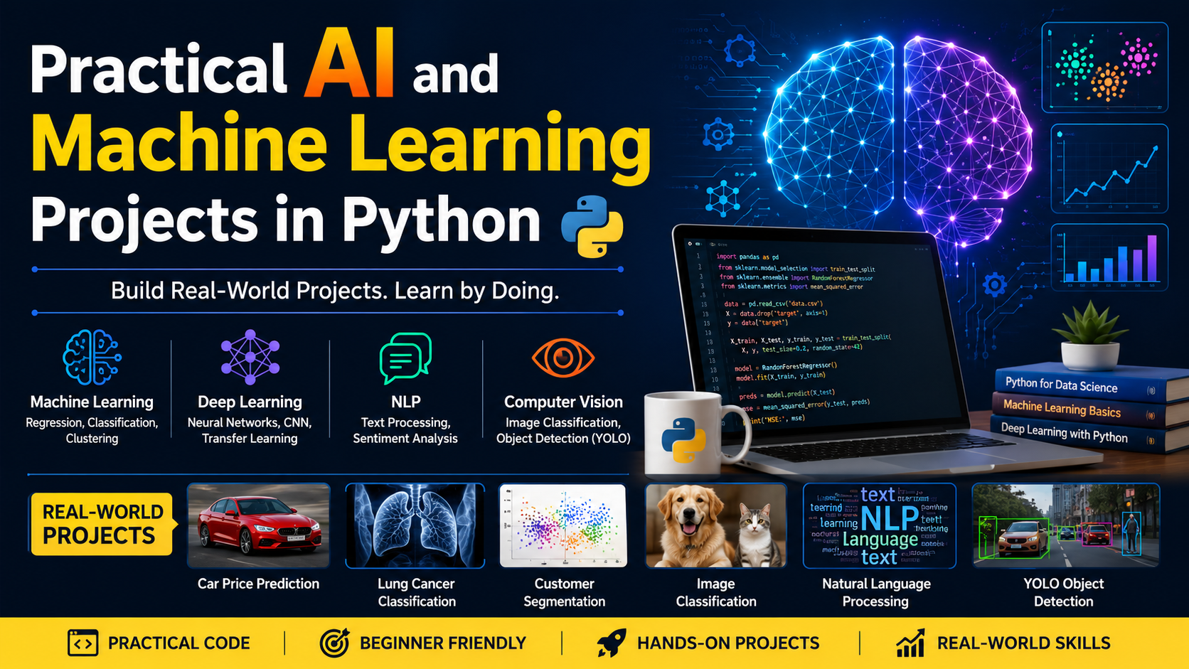 Product image for Practical AI and Machine Learning Projects in Python