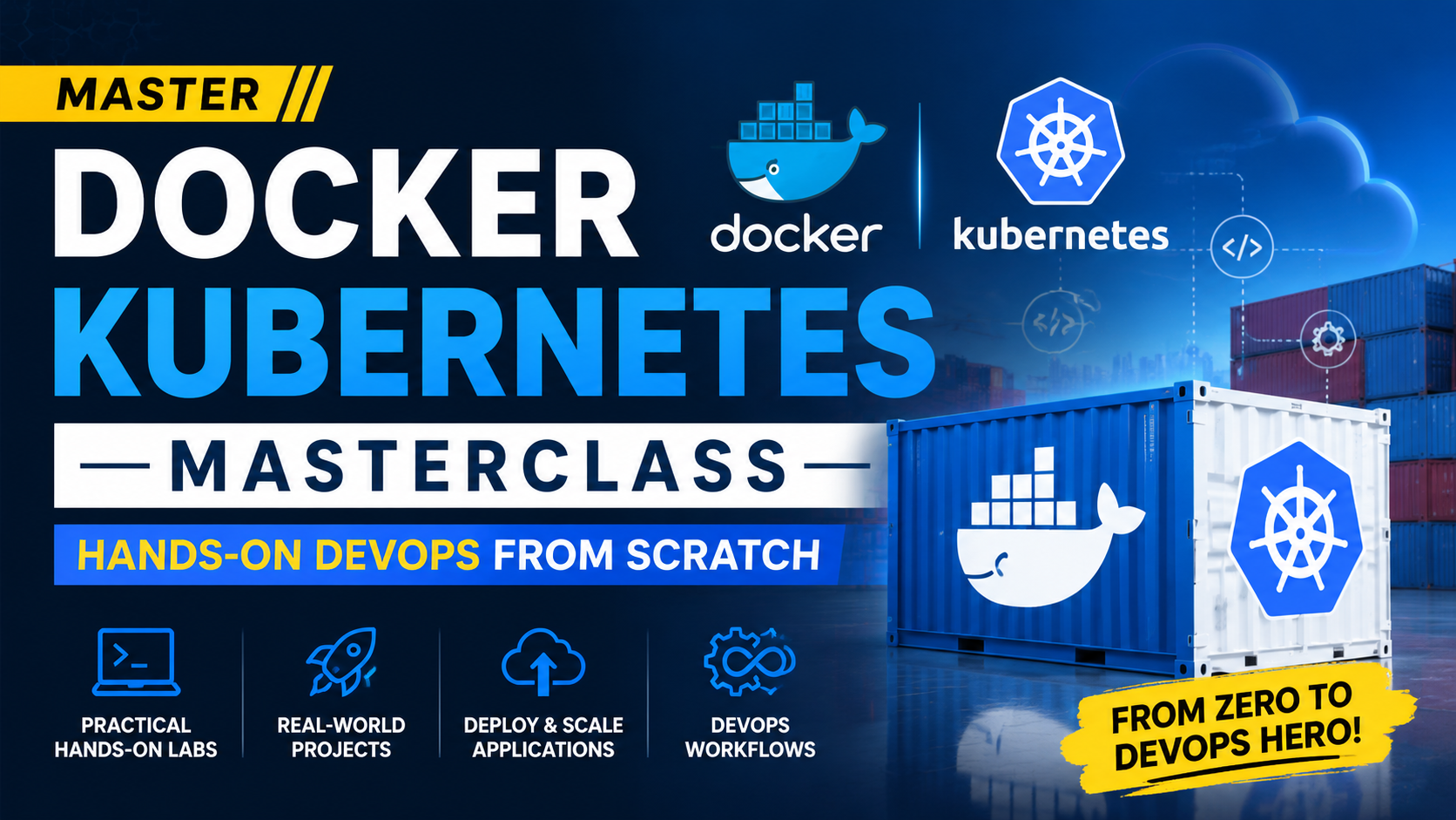 Product image for Docker Kubernetes MasterClass Hands-On DevOps from Scratch