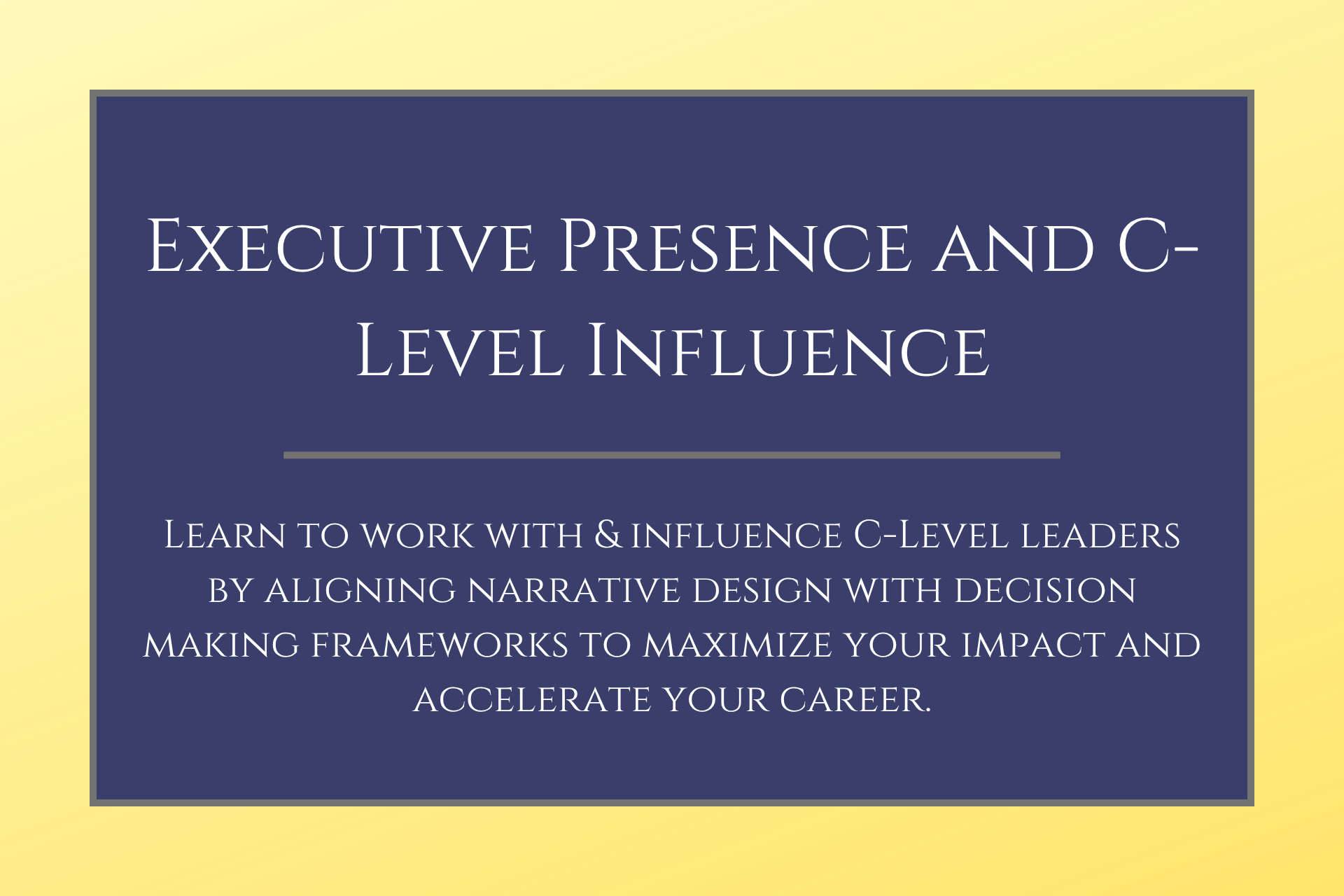 Product image for Executive Presence and C-Level Influence