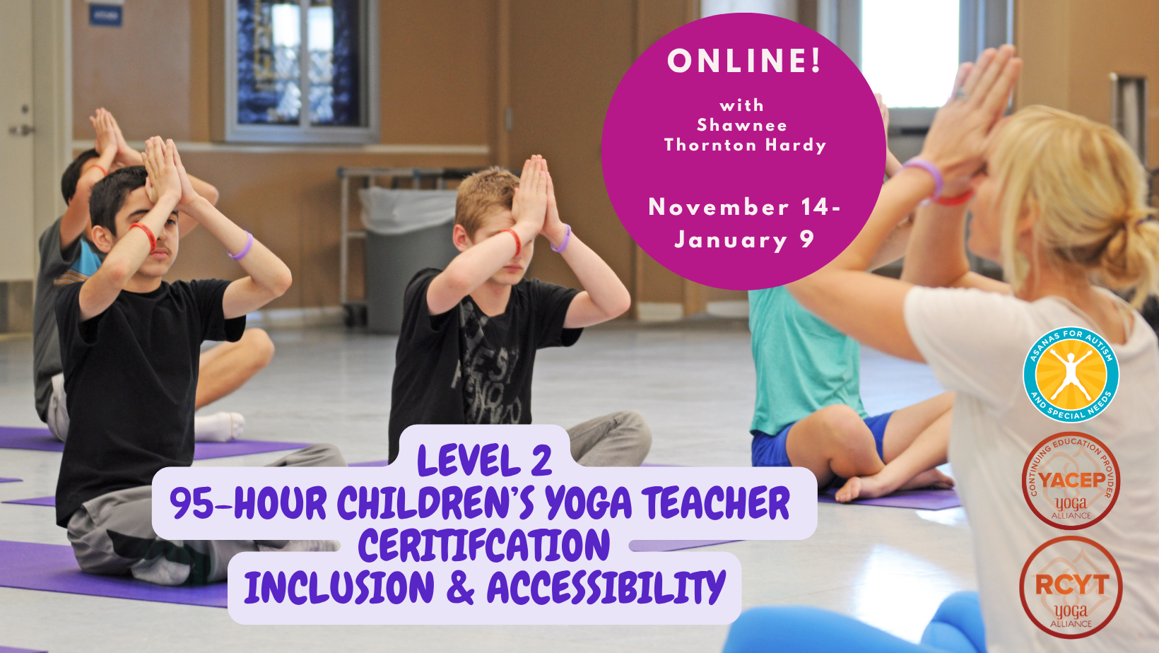 Product image for Level 2 -95 Hour Children's Yoga Teacher Certification Nov 2026