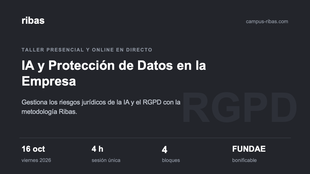 Imagen de producto para Taller IA y protección de datos en la empresa