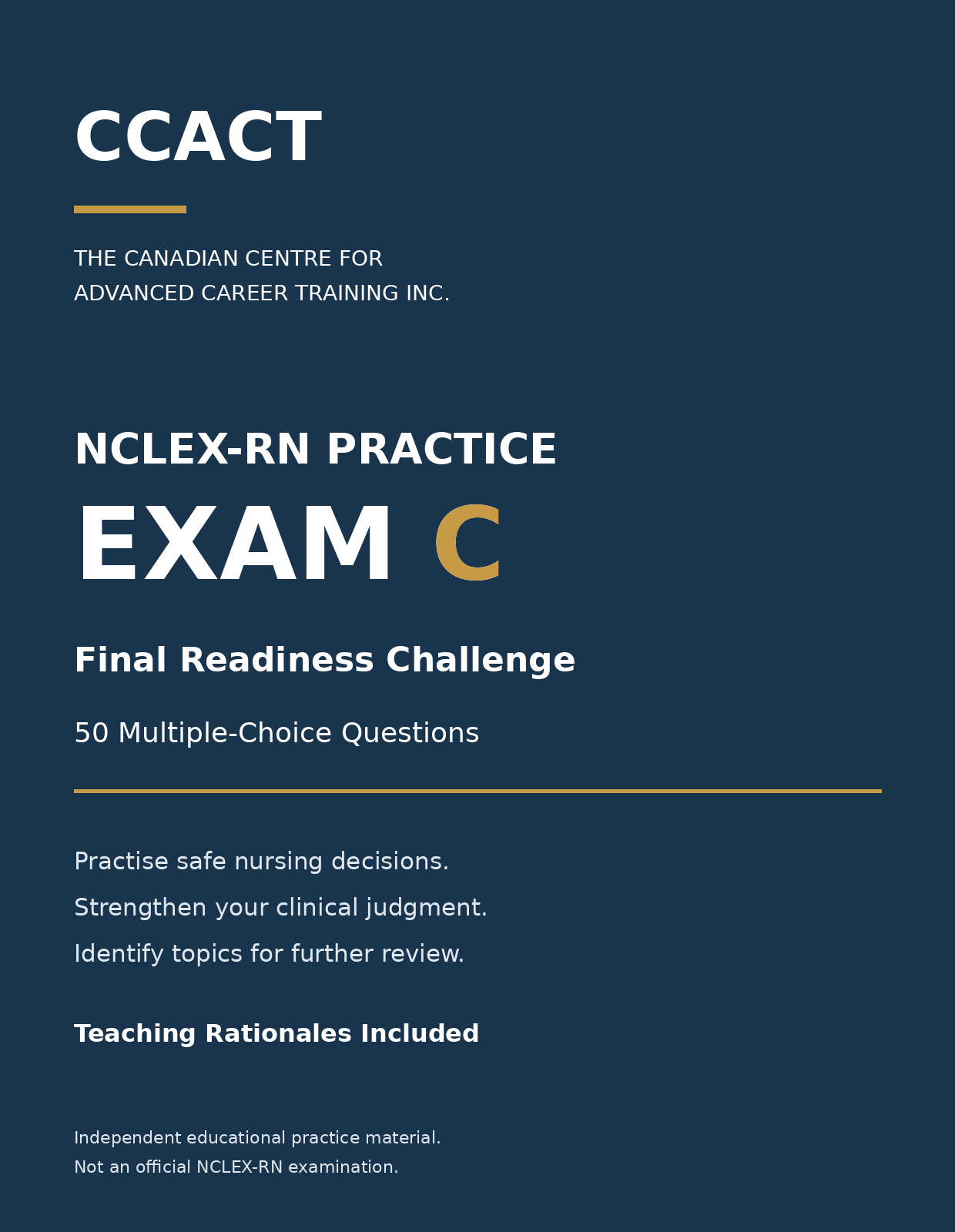 Product image for  NCLEX-RN Practice Exam C - Final Readiness Challenge