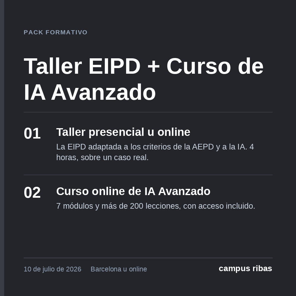 Imagen de producto para Taller EIPD + Curso  IA Básico y Avanzado