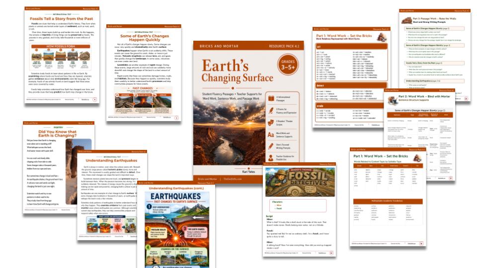 Product image for Filling Literacy Gaps: Bricks and Mortar Resource Pack 4.1 Earth's Changing Surface