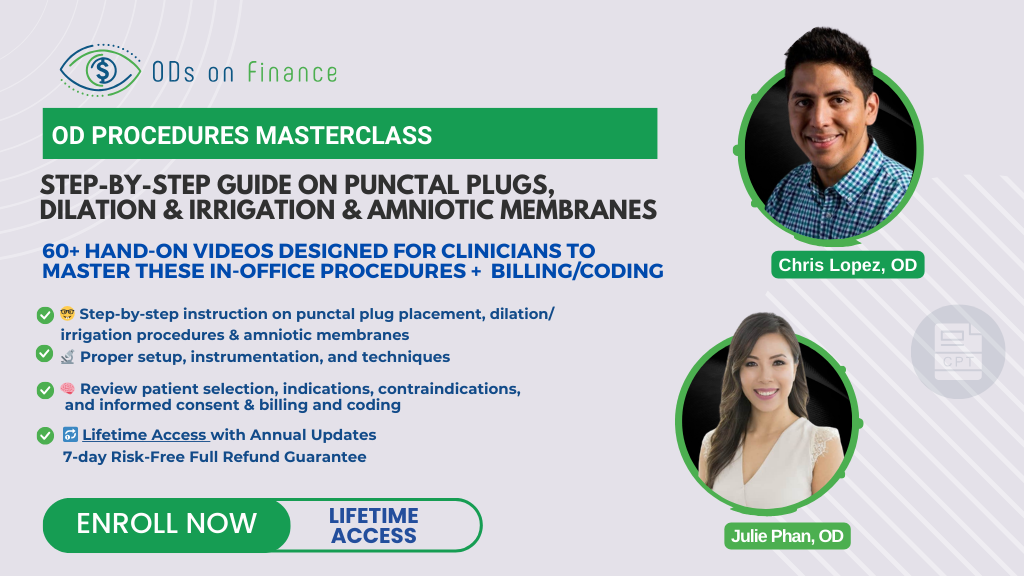 Product image for Optometry Procedures MasterClass:  Step-by-Step Guide on Punctal Plugs, Dilation/Irrigation & Amniotic Membranes