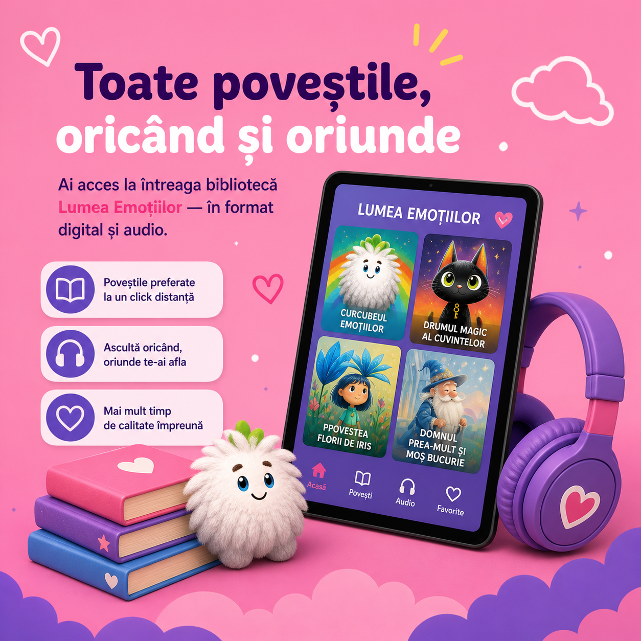 Povesti audio, povesti dezvoltare emotionala copii