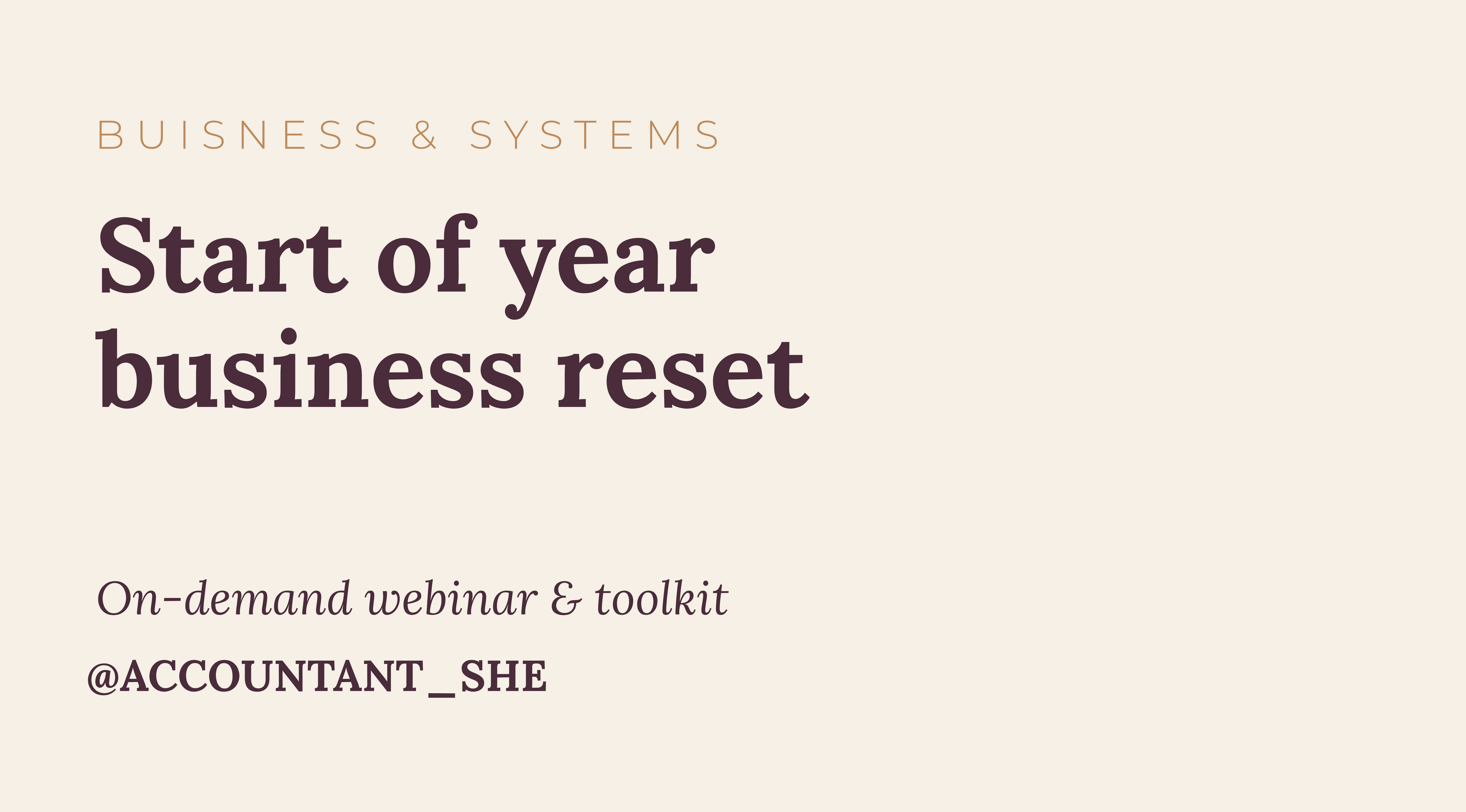 Product image for Start of year business reset
