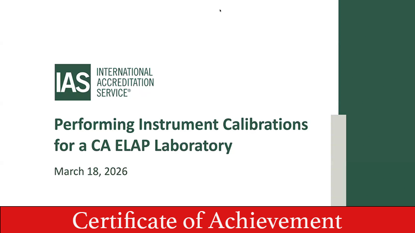 Product image for ELAP Webinar-28- Performing Instrument Calibrations for a CA ELAP Laboratory