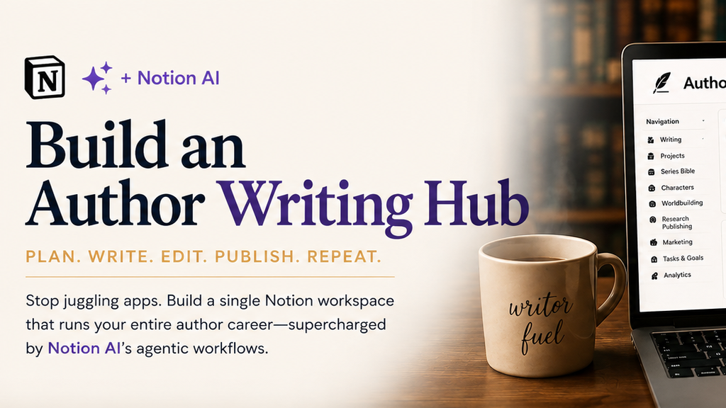 Product image for 📗 LED: Build an Author Writing Hub in Notion