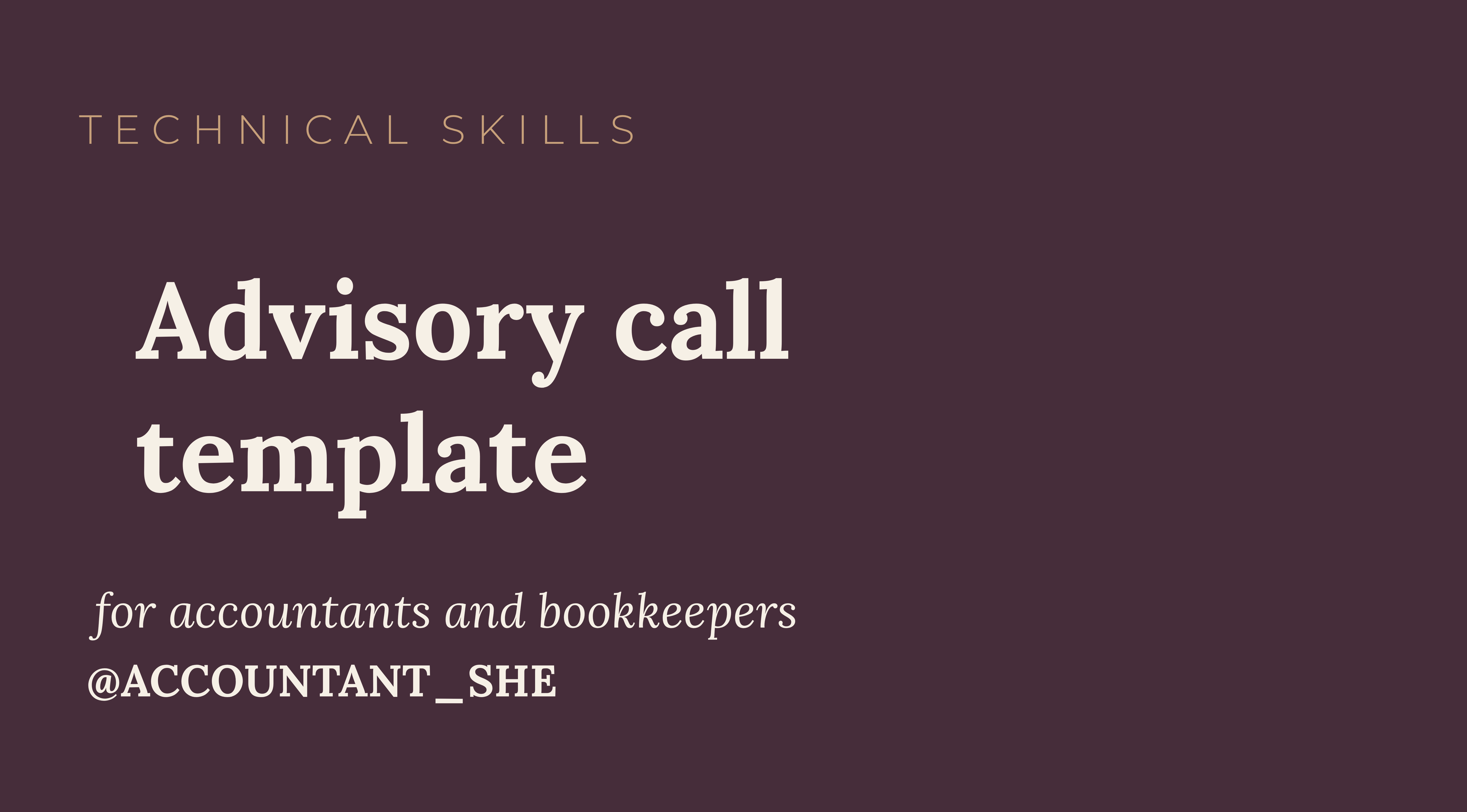 Product image for Advisory call template for accountants and bookkeepers