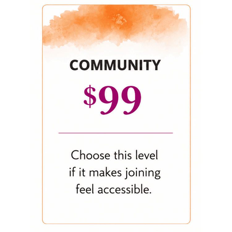 Sliding-scale registration options: Generosity $222, Sustaining $133, or Community $99.