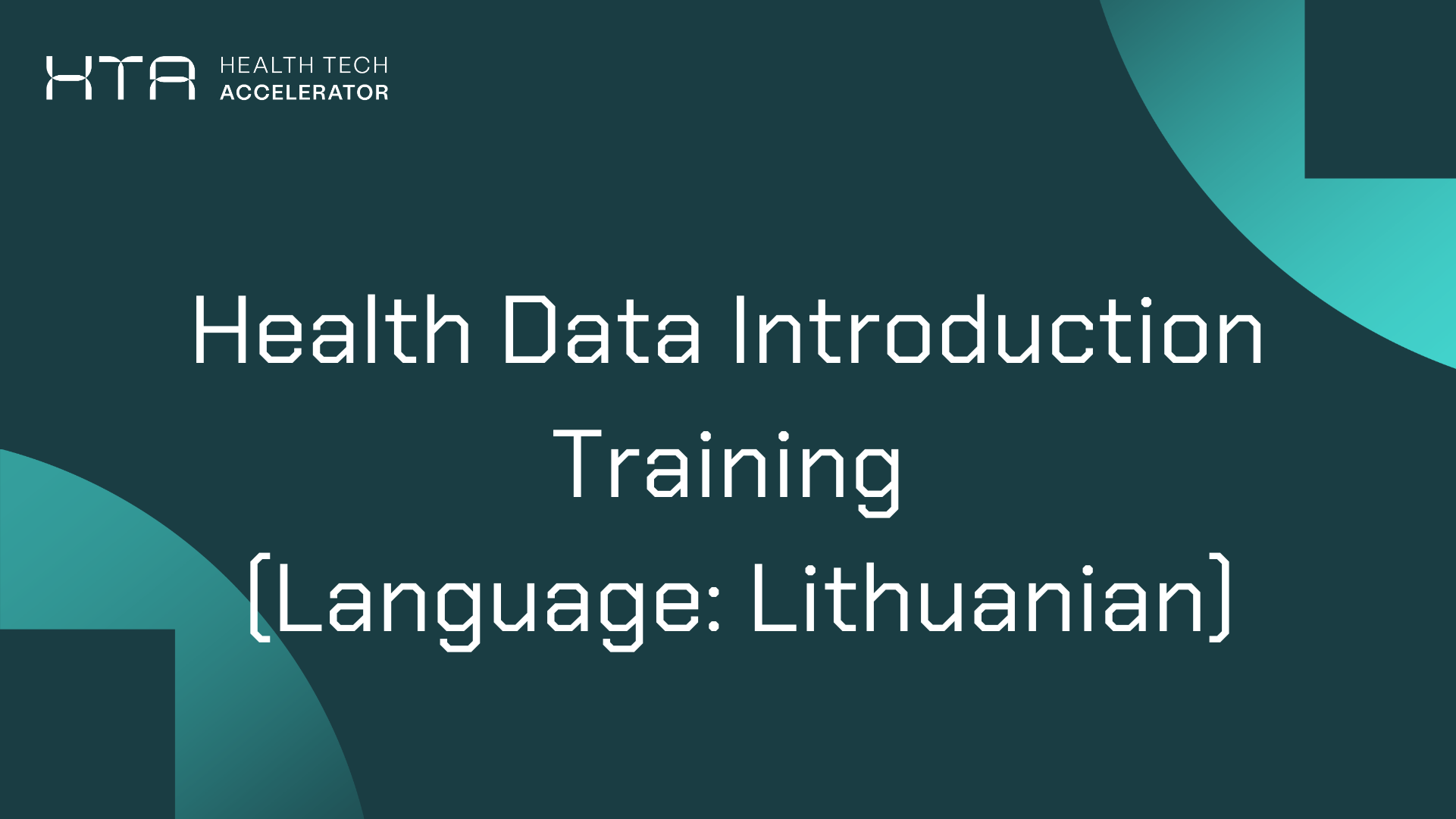 Product image for Health Data Introduction Training (Language: Lithuanian)