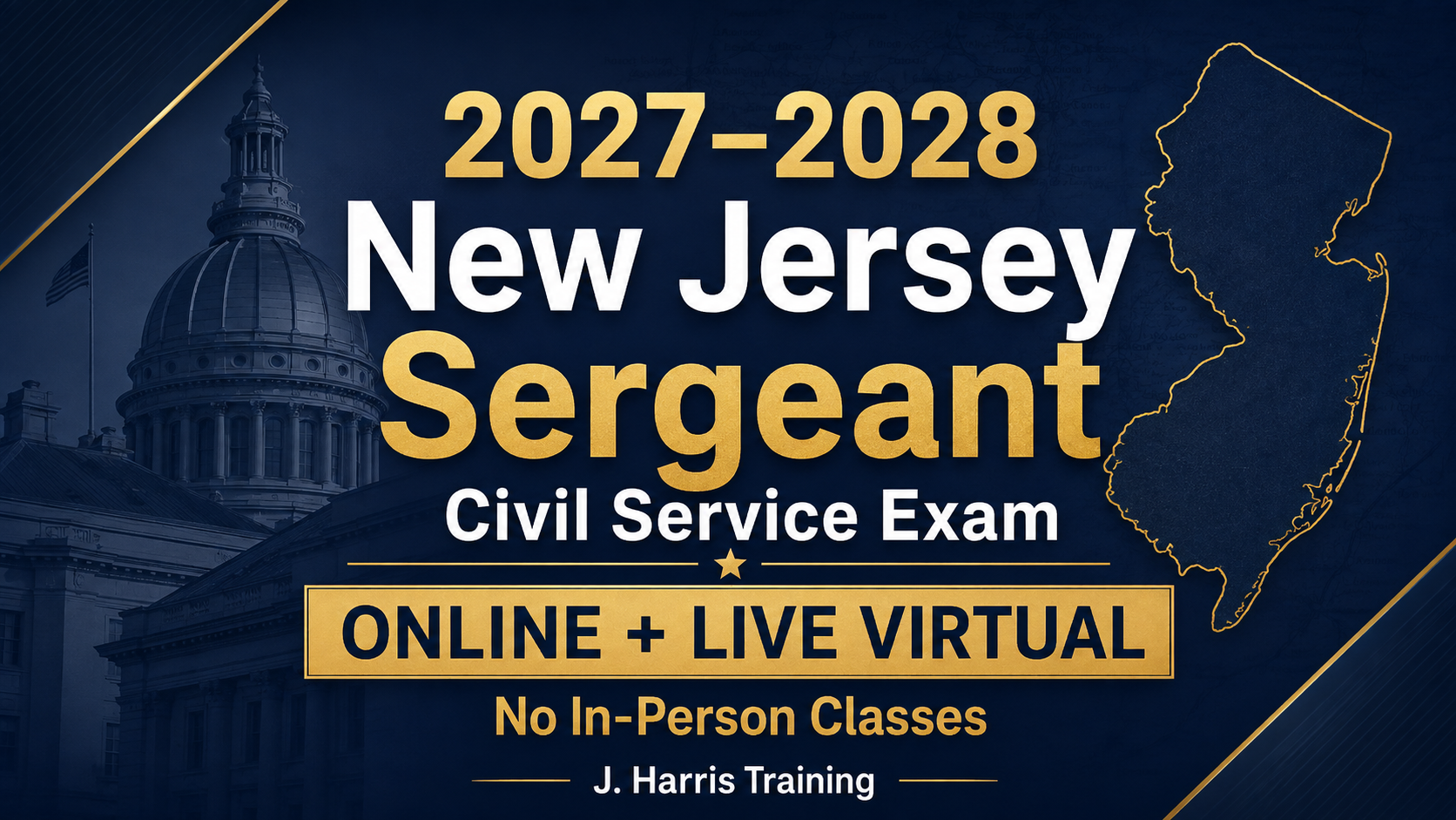 Product image for 2027 Online-Live Stream NJ CIVIL SERVICE (MUNICIPAL SERGEANT) Course
