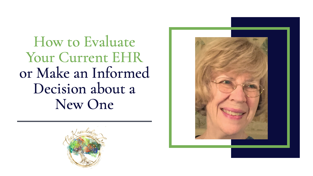 How to Evaluate Your Current EHR or Make an Informed Decision about a New One CE Webinar for therapists, counselors, psychologists, social workers, marriage and family therapists