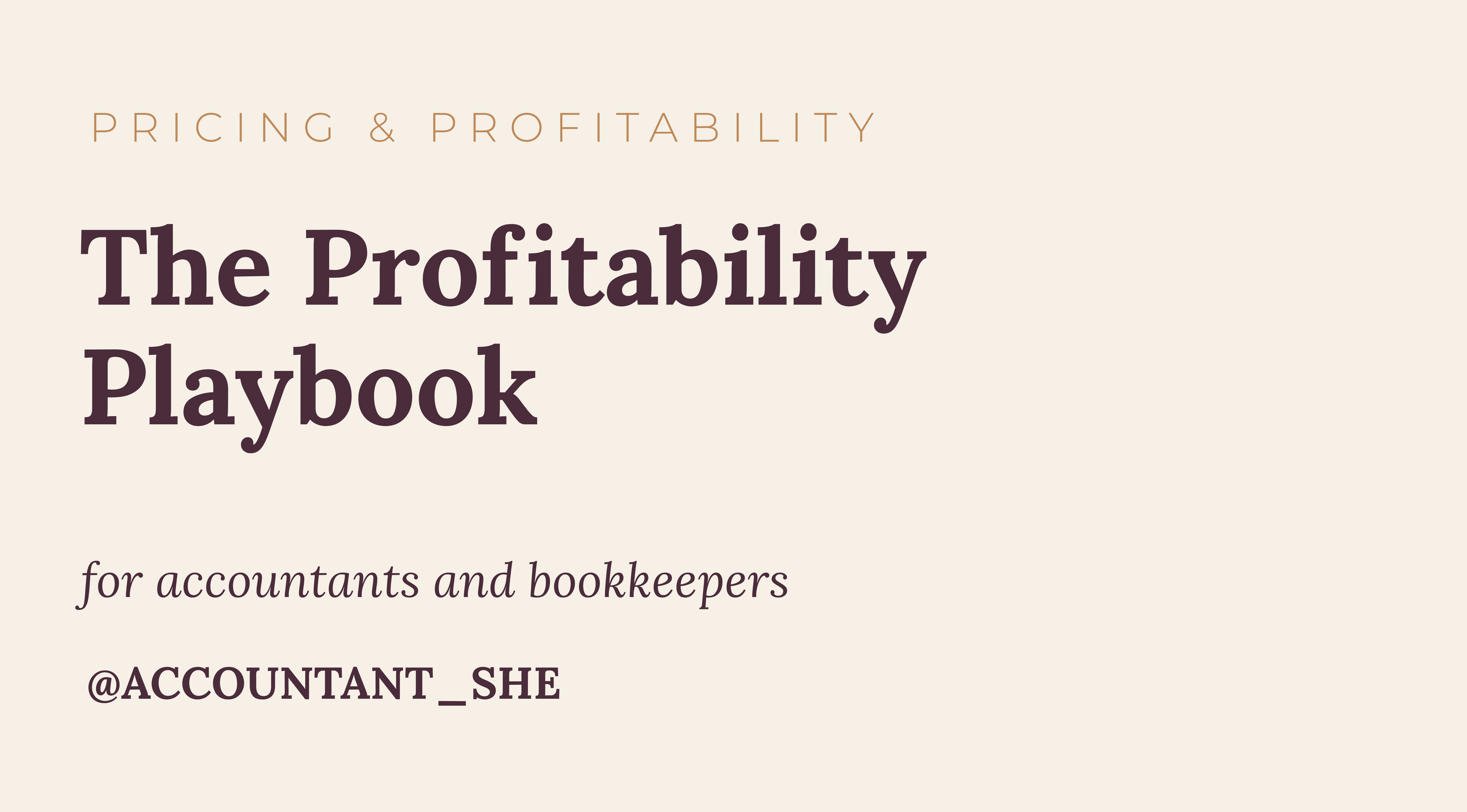 Product image for The profitability playbook for accountants and bookkeepers