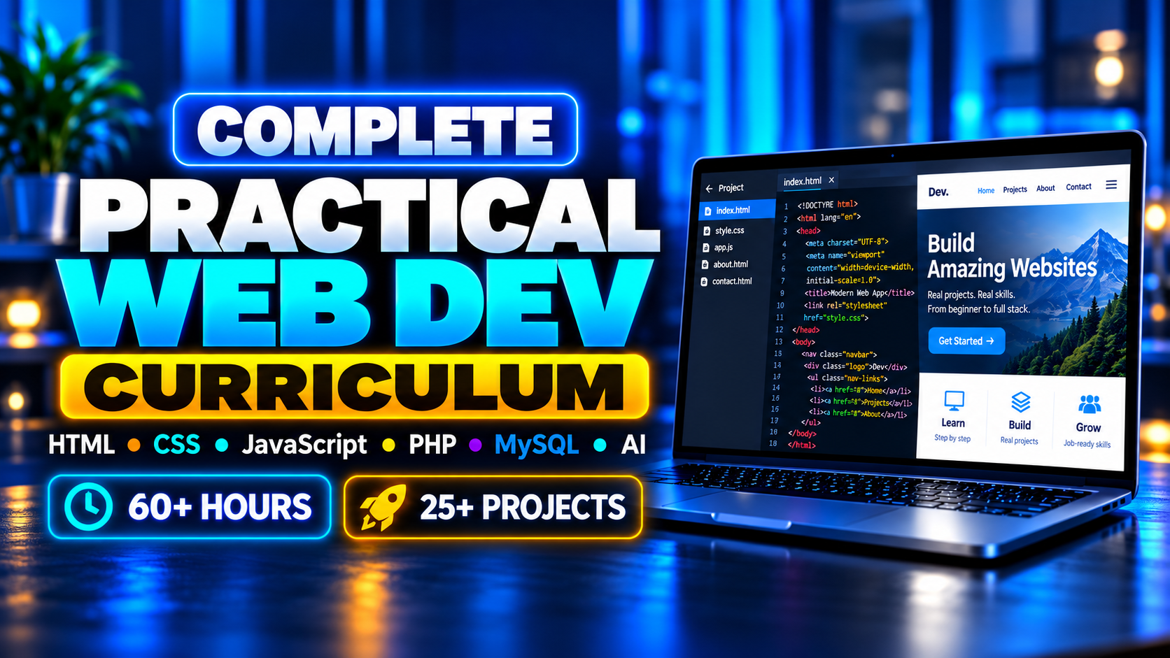 Product image for Complete Practical Web Dev Curriculum (4 Course Bundle)
