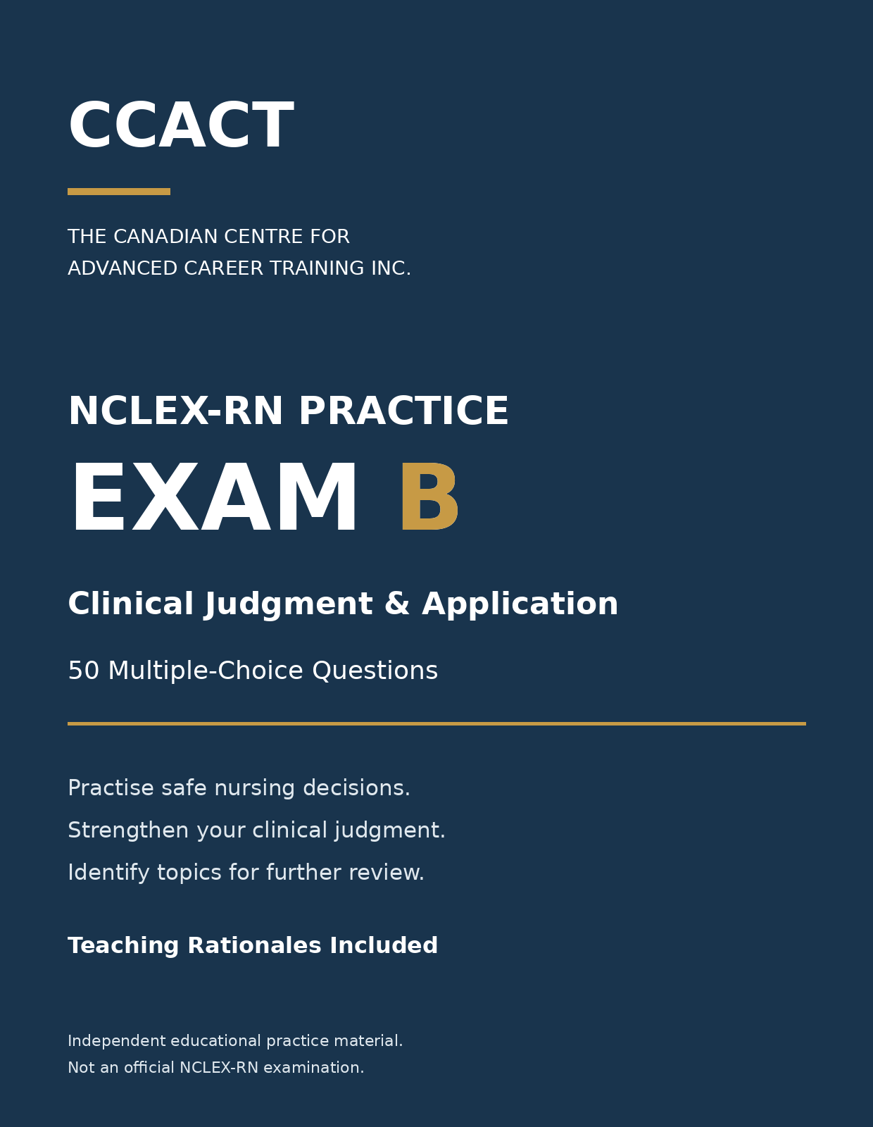 Product image for  NCLEX-RN Practice Exam B - Clinical Judgment & Application