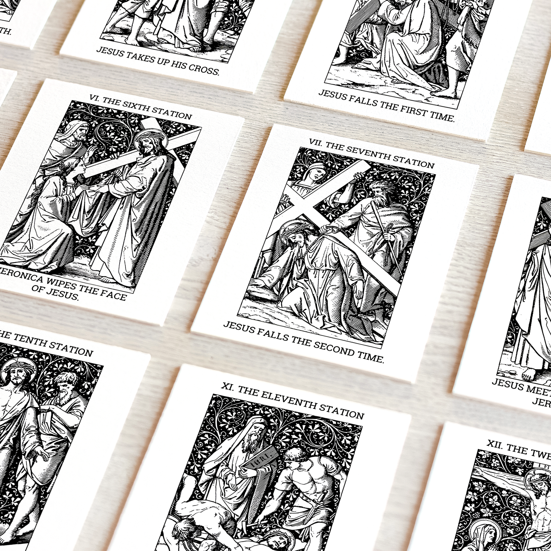 Stations of the Cross Cards with Vintage Images