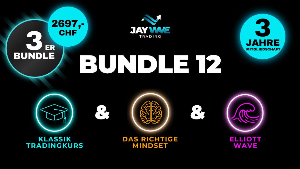 Product image for Bundle 12 - Klassik Tradingkurs + Das richtige Mindset + Masterclass Elliot Wave – 2’697 CHF – 3 Jahre Mitgliedschaft