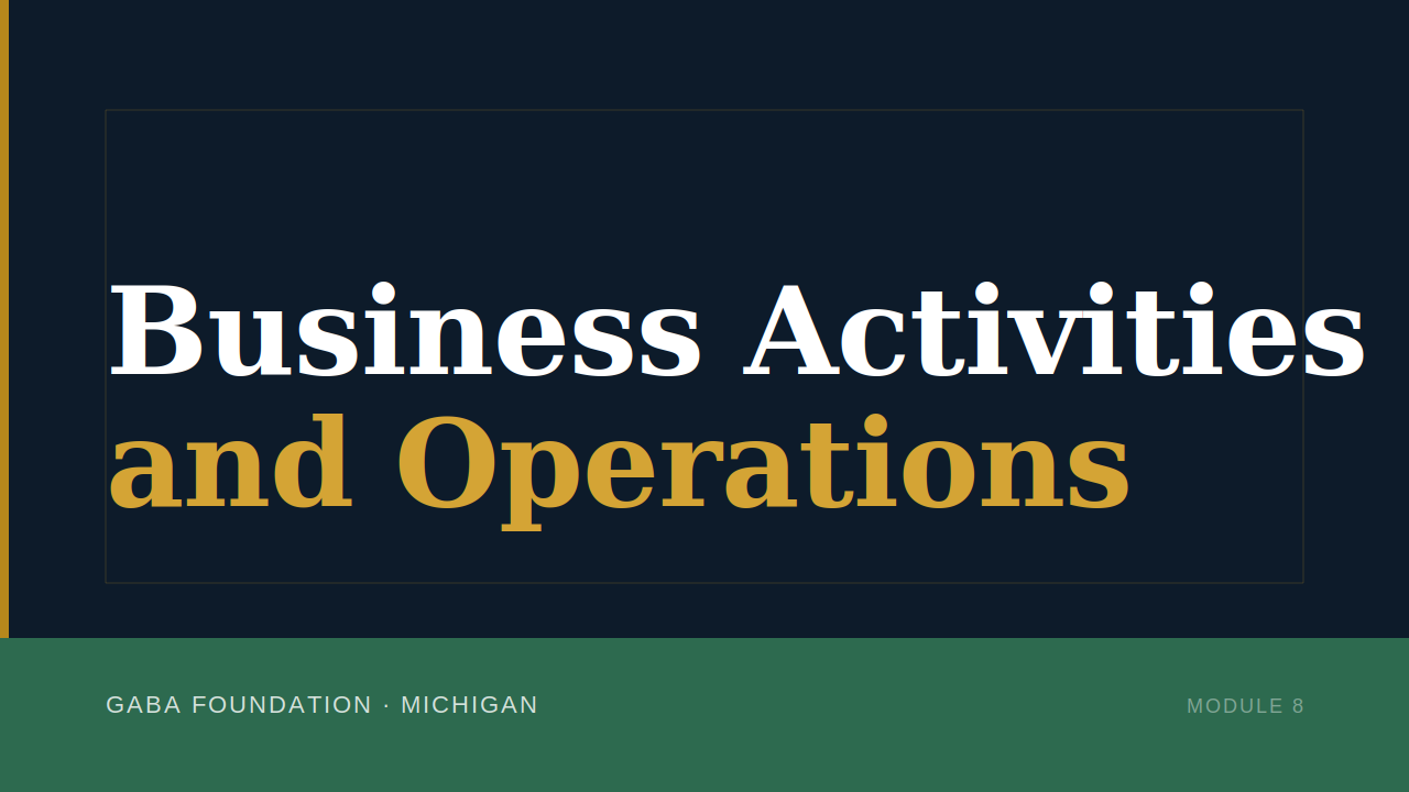 Product image for Business Activities and Operations