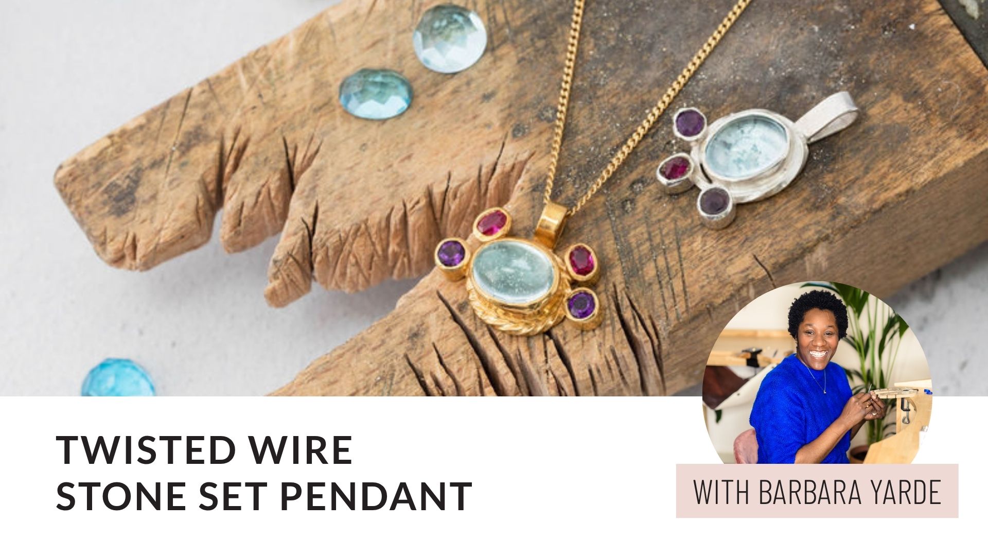 Product image for Twisted Wire Stone Set Pendant
