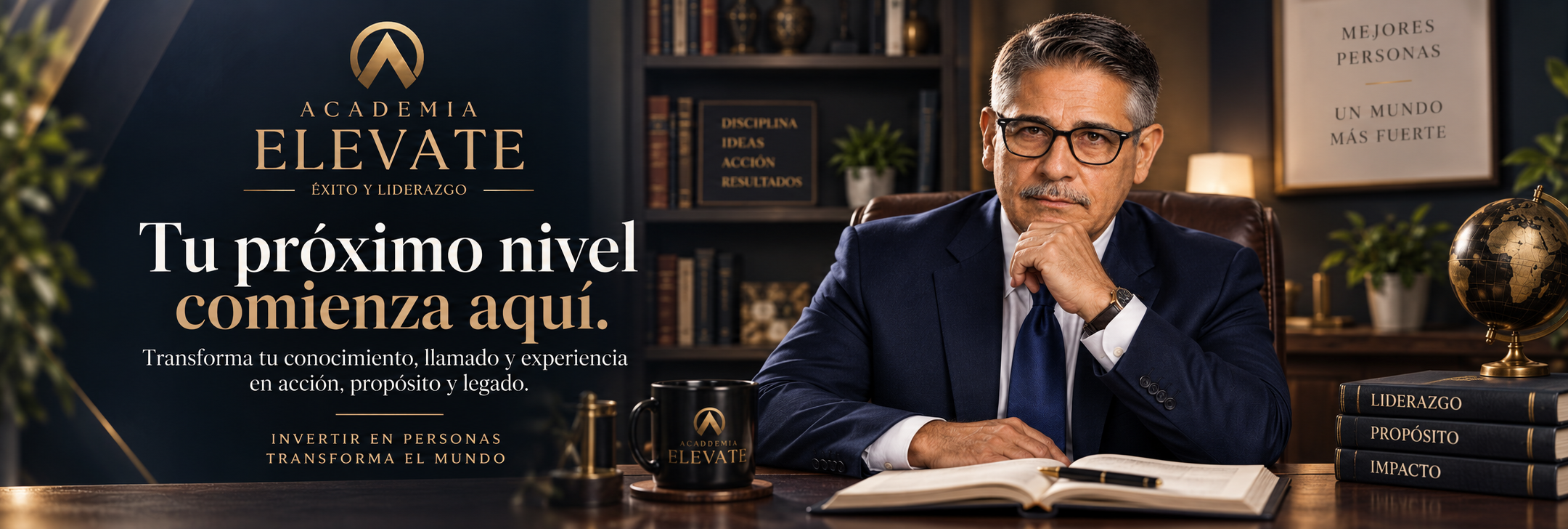 Academia ELÉVATE: tu próximo nivel comienza aquí. Transforma tu conocimiento, llamado y experiencia en acción, propósito y legado.