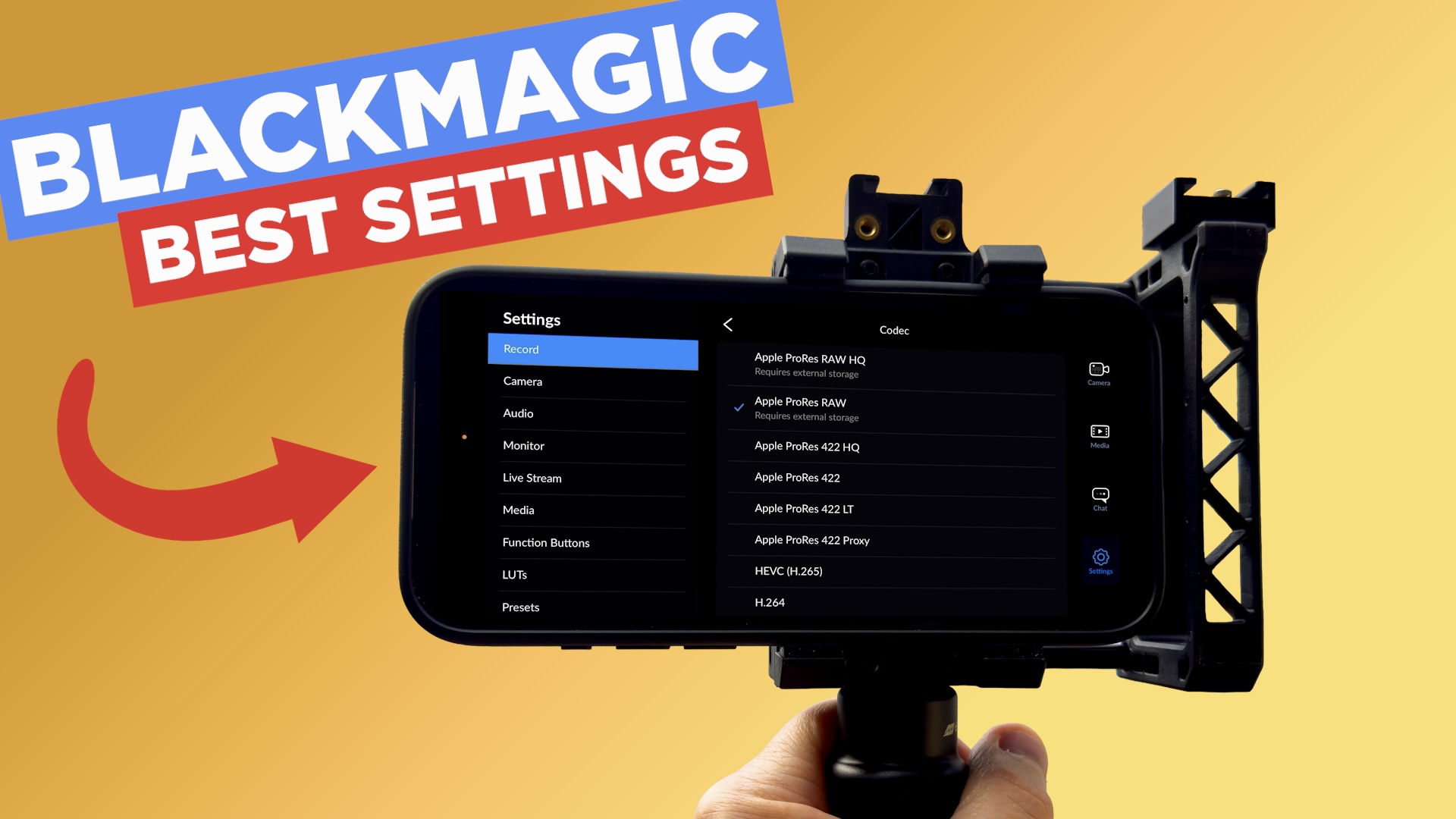Blackmagic camera settings