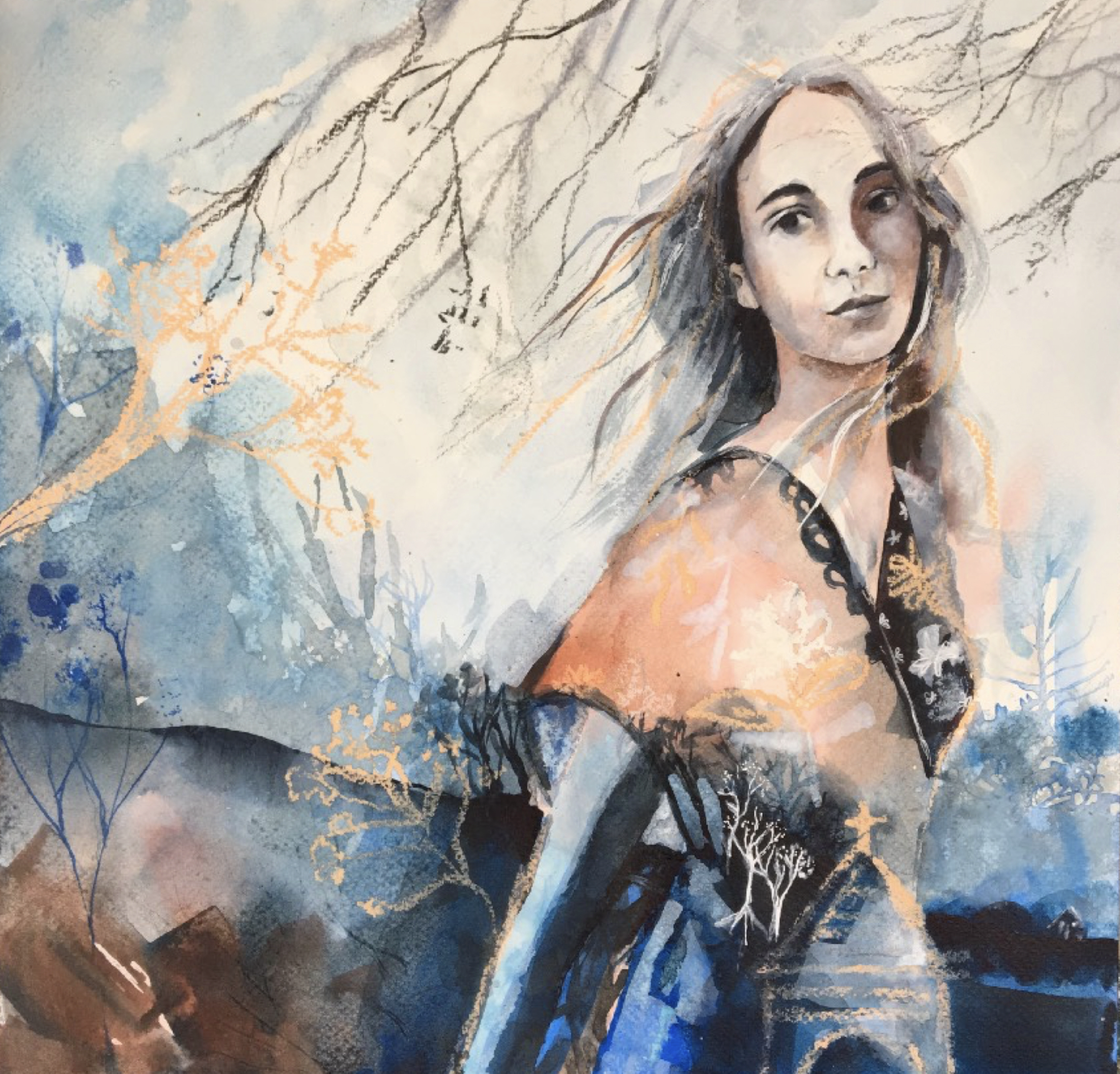 Creating intuitive portraits with mixed media