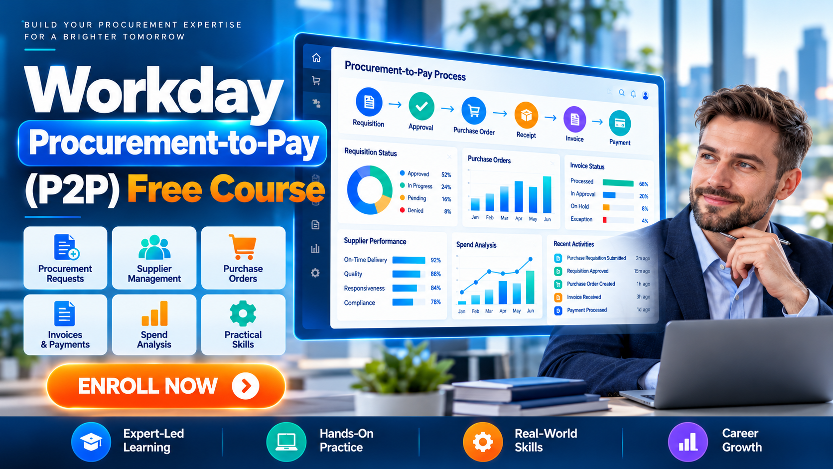 Product image for Workday Procurement-to-Pay (P2P) Free Course