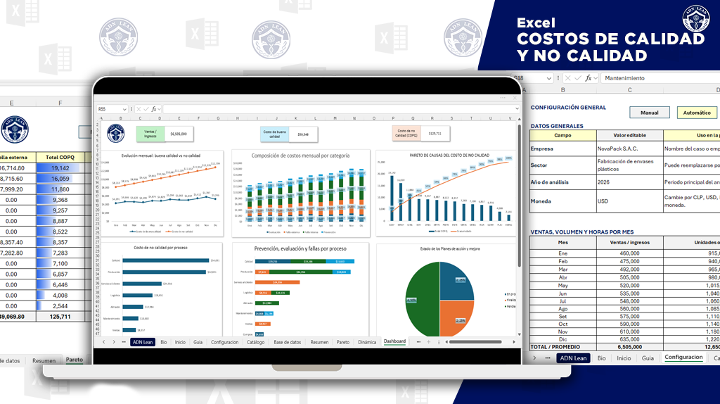 Imagen de producto para COSTOS DE CALIDAD Y NO CALIDAD | PLANTILLA EXCEL