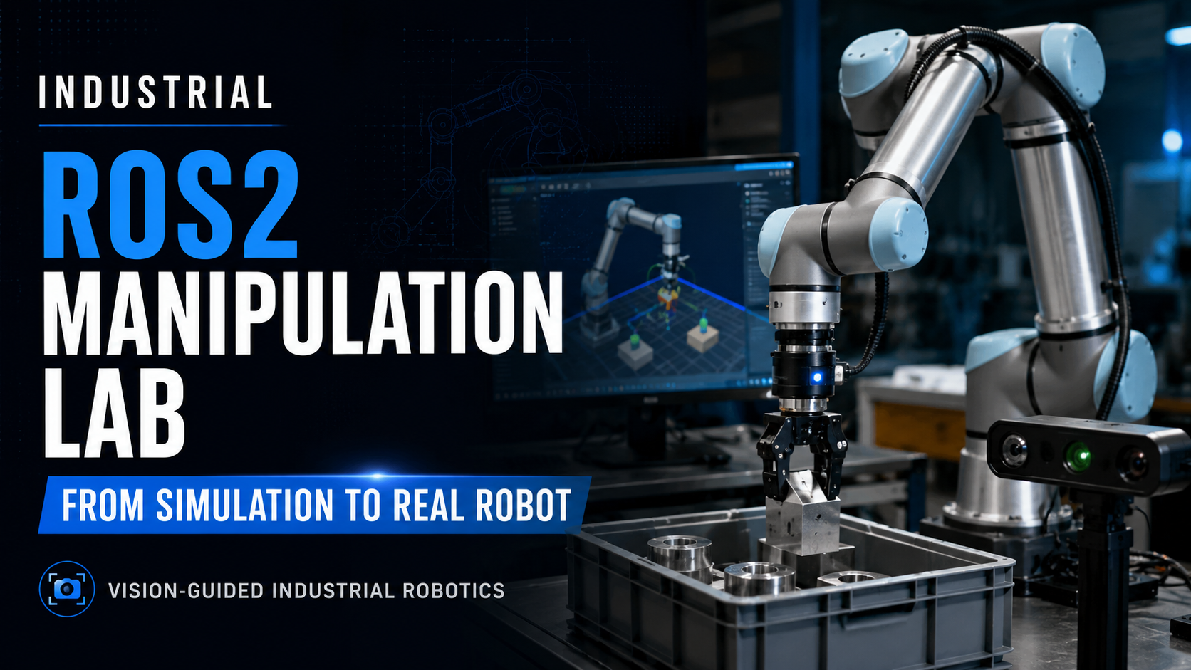 Product image for Industrial ROS2 Manipulation Lab — Full Track: Simulation to Real Robot