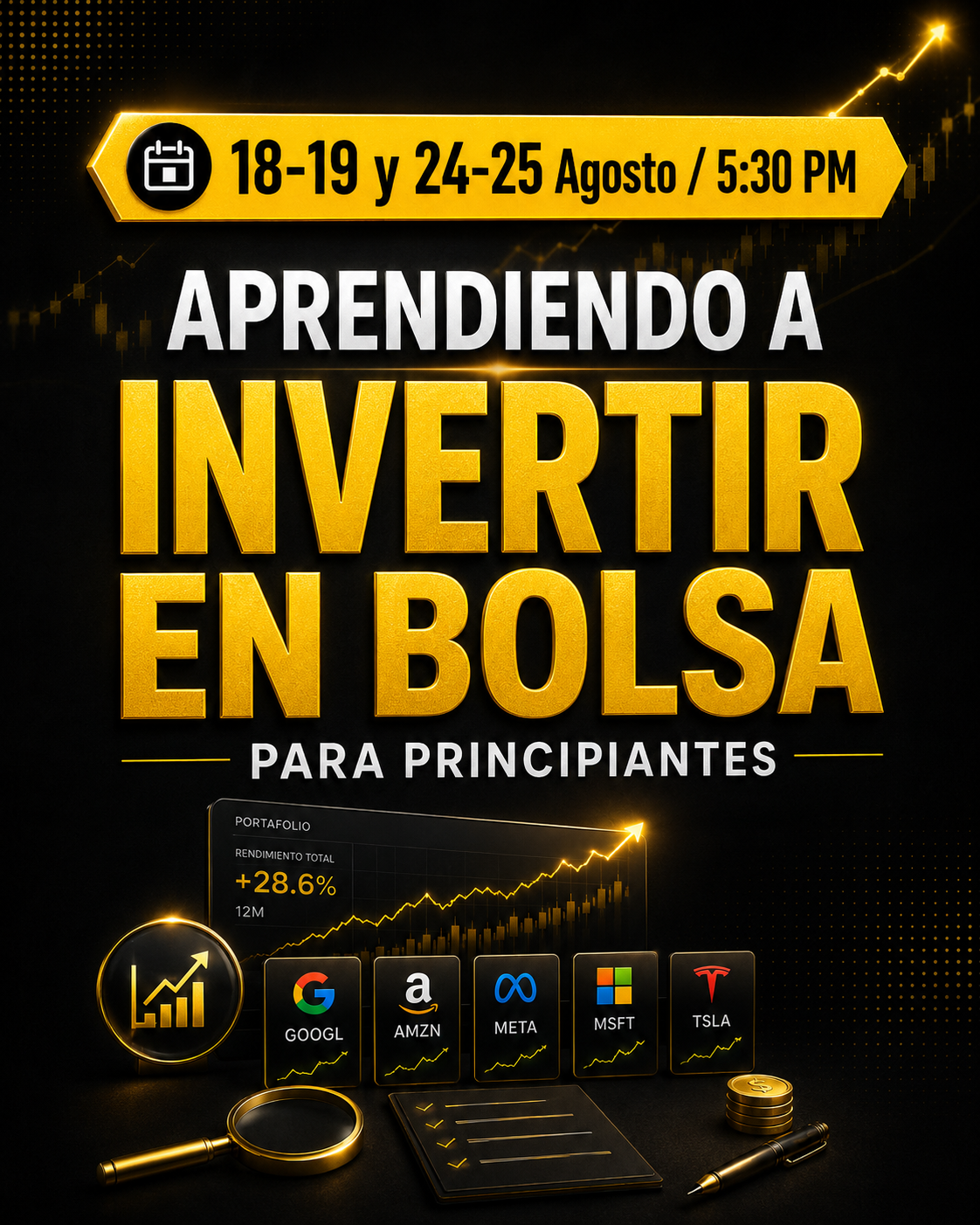 Product image for APRENDIENDO A INVERTIR EN BOLSA: PRINCIPIANTES 18-19 y 24-25 de AGOSTO 2026