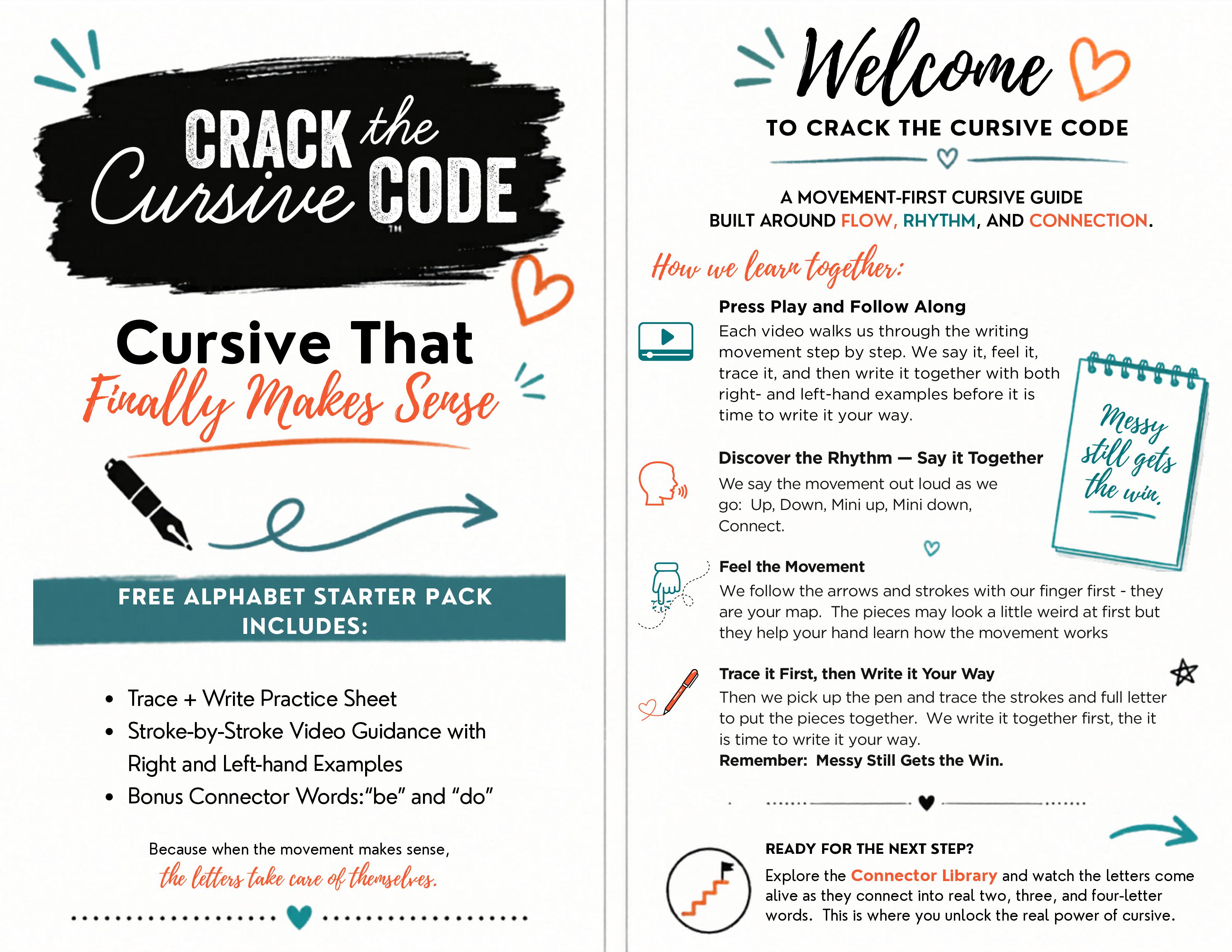 Product image for Crack the Cursive Code — Free Cursive Alphabet Starter Pack 