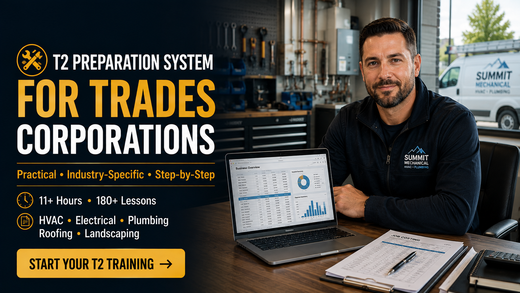 Product image for T2 Preparation System for Trades Corporations (Canada) | 11+ Hours | Hands-On, Case-Based Training