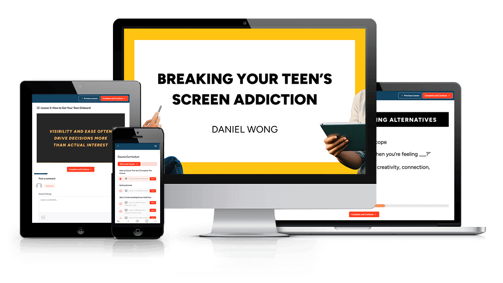 Product image for Break Your Teen's Screen Addiction by Daniel Wong (With 7 Bonuses)