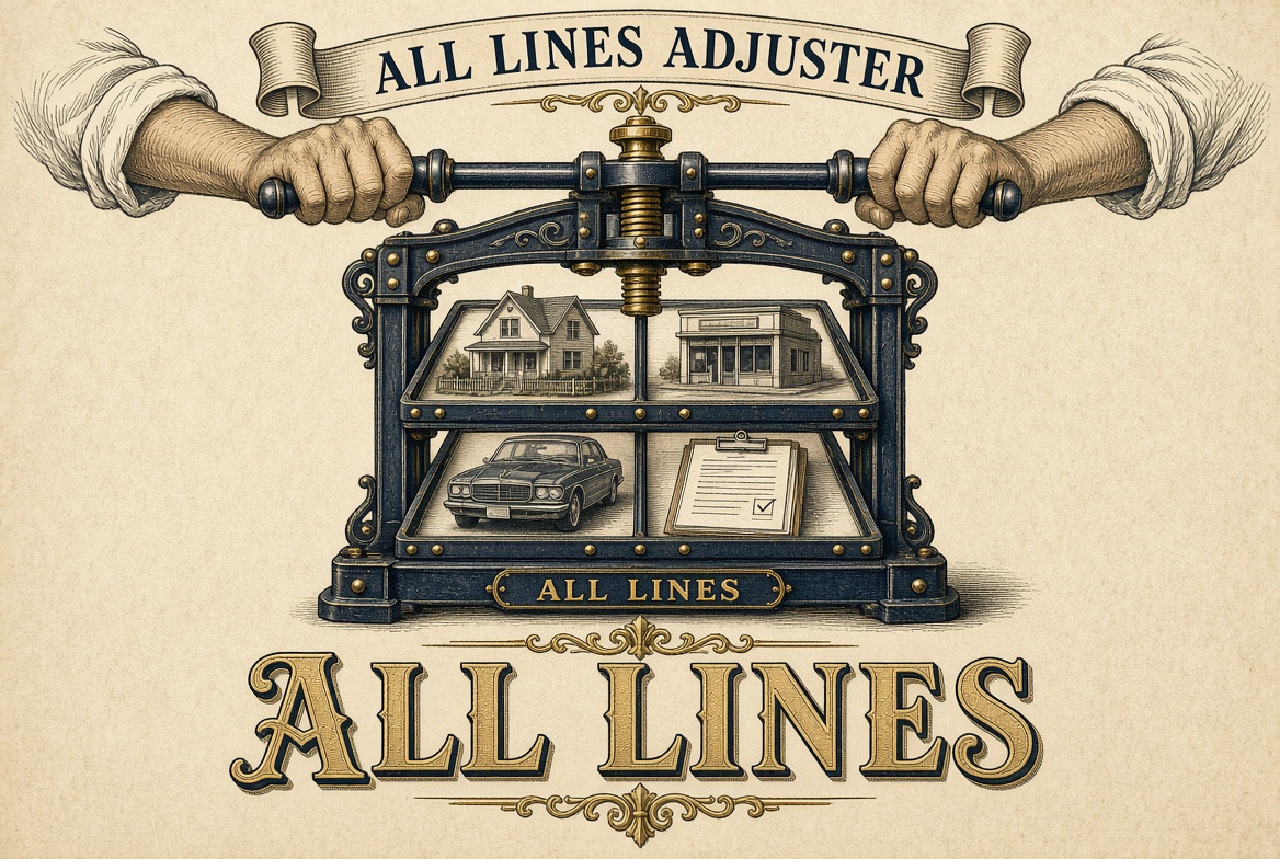 The stylized and branded logo for the All Lines Adjuster Course