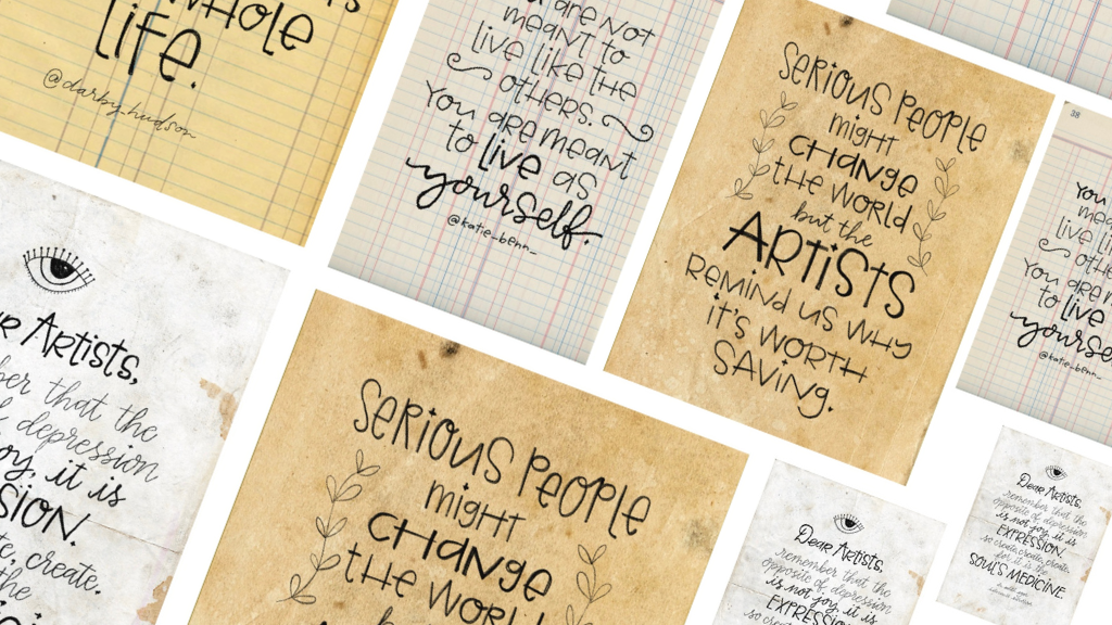Product image for 1 Sheet of Hand Lettered Quotes