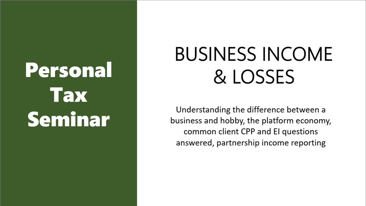 Product image for Personal Tax Seminar - Business Income & Deductions