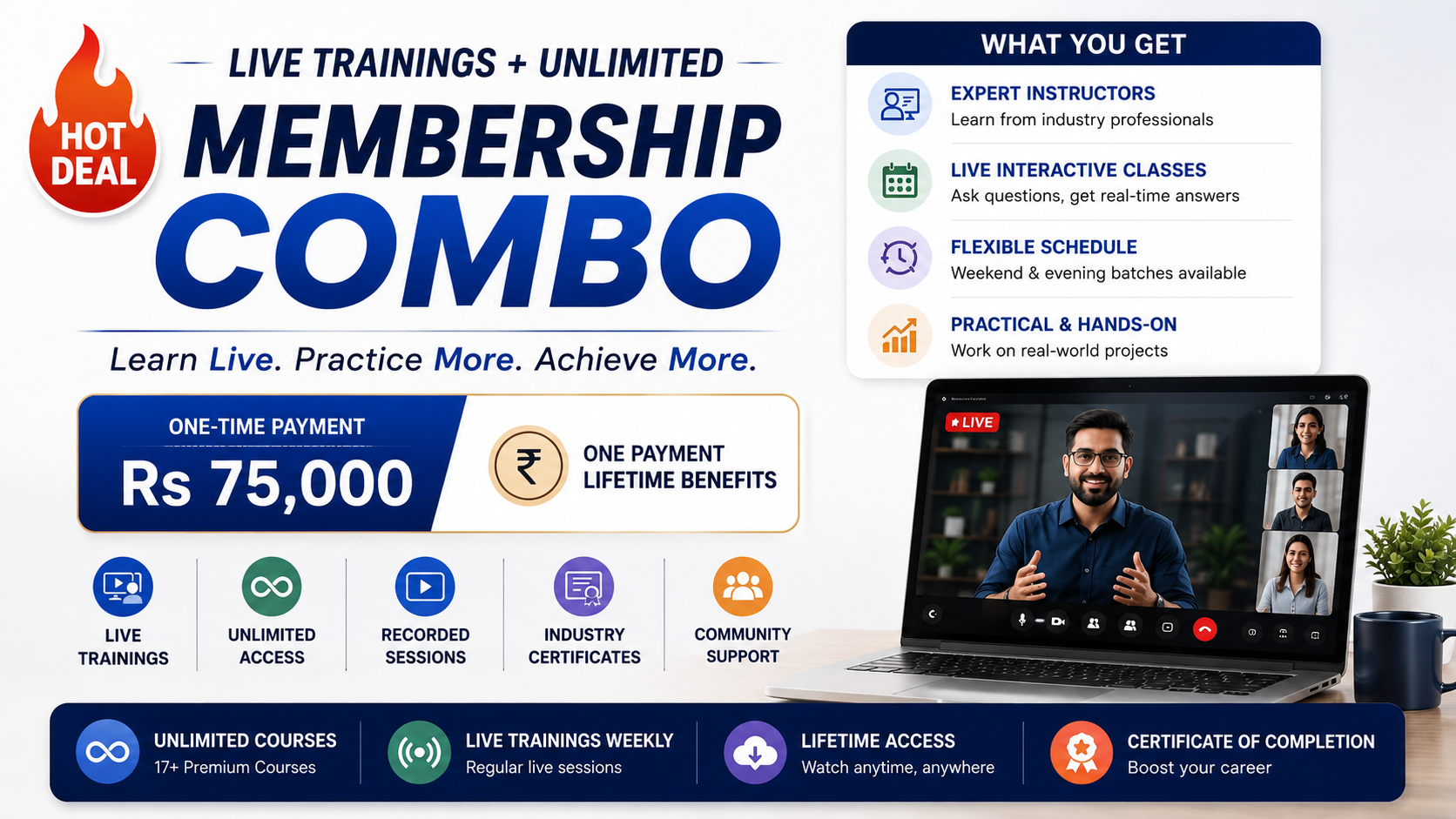 Product image for LIVE TRAINING + UNLIMITED ACCESS (COMBO)