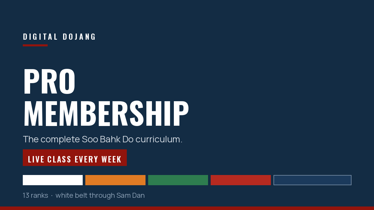 Product image for Soo Bahk Do Online Training Membership | Digital Dojang Pro