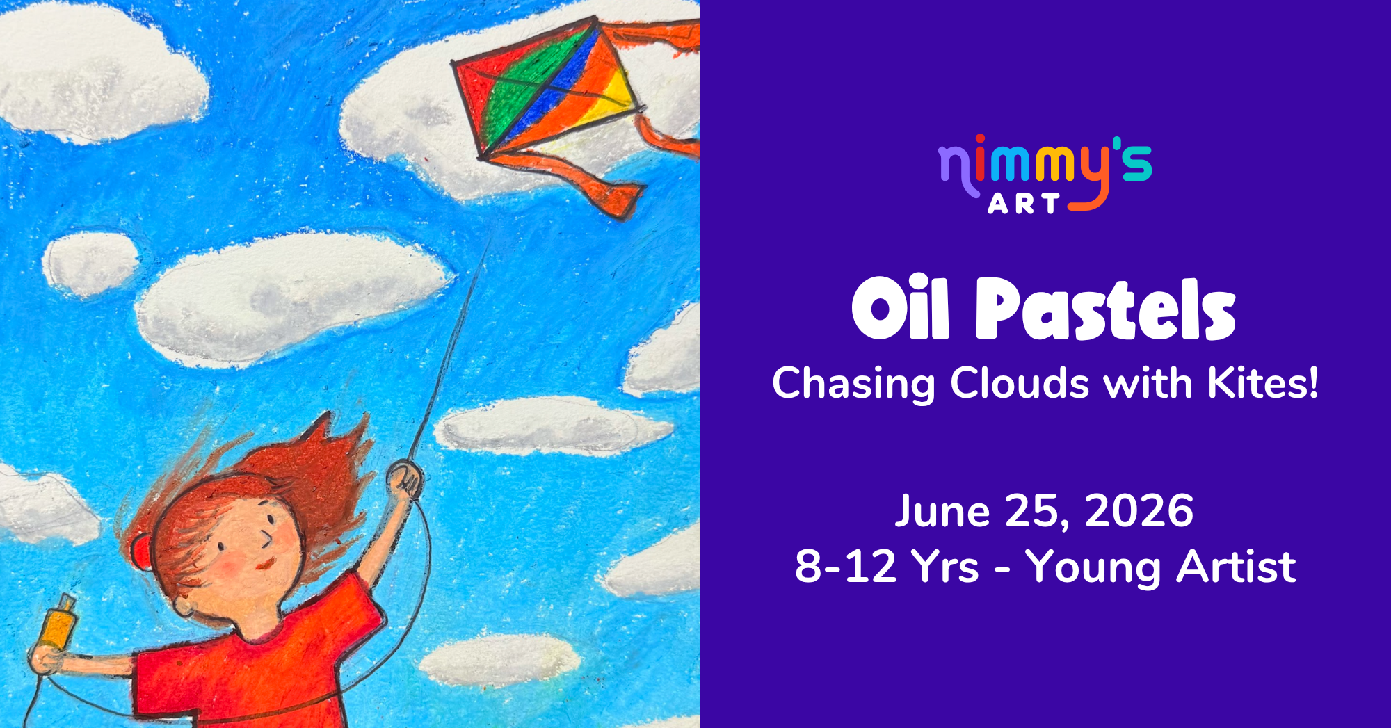 Product image for Oil Pastels - Chasing Clouds with Kites!