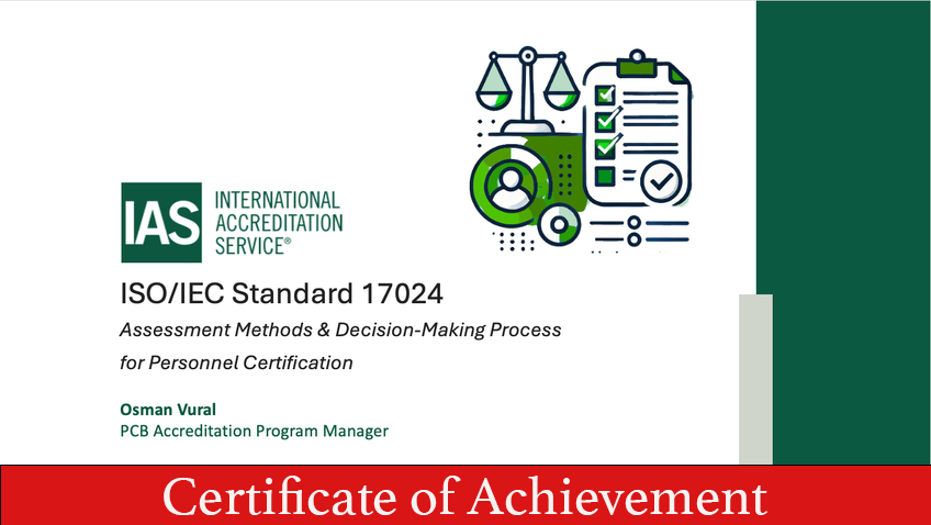 Product image for 3003-Understanding ISO/IEC 17024 for Personnel Certification Webinar 5 - Assessment Methods and Decision-Making Processes