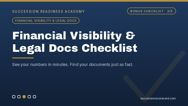 Product image for Financial Visibility & Legal Documentation Checklist