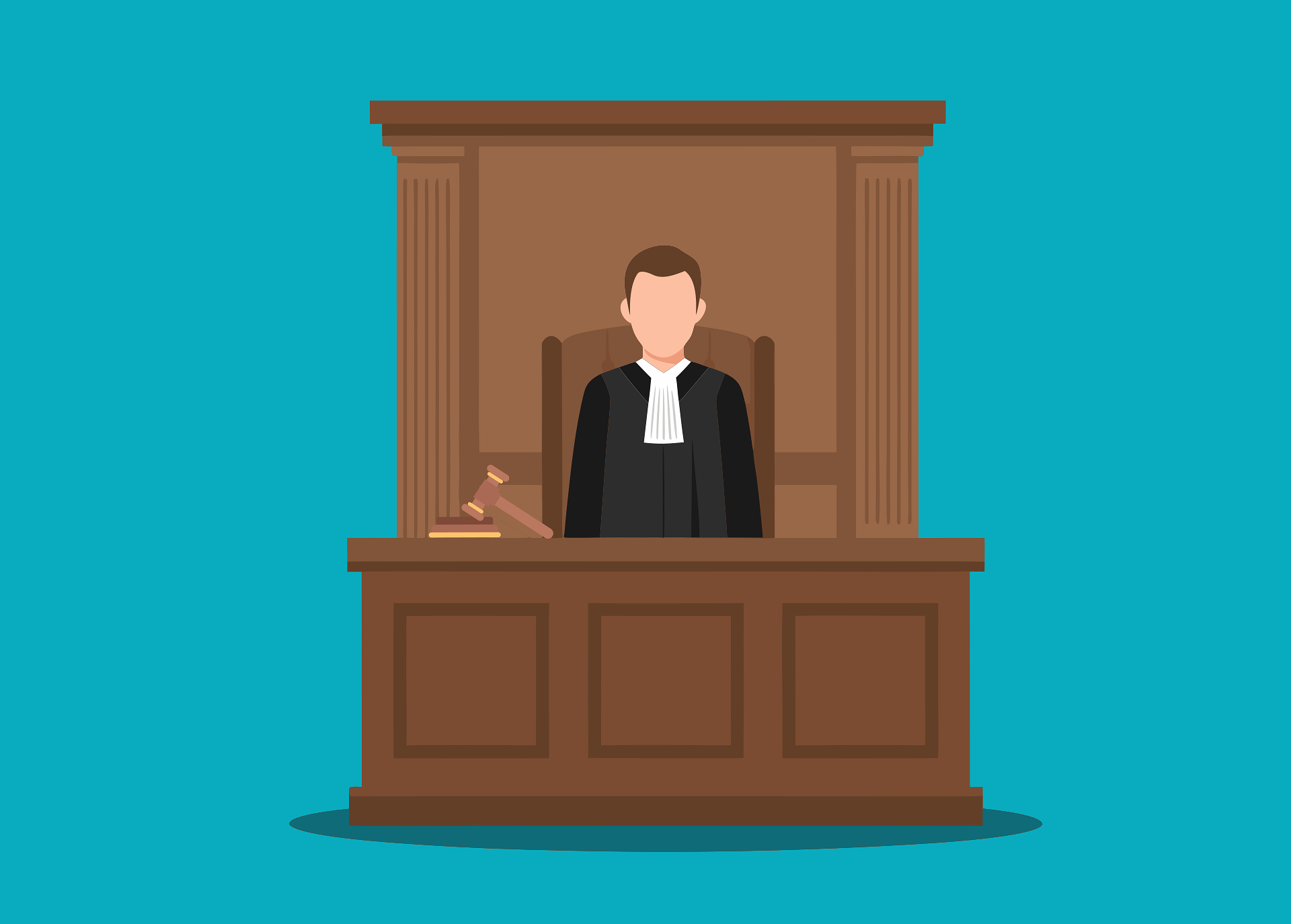 Judge at a hearing