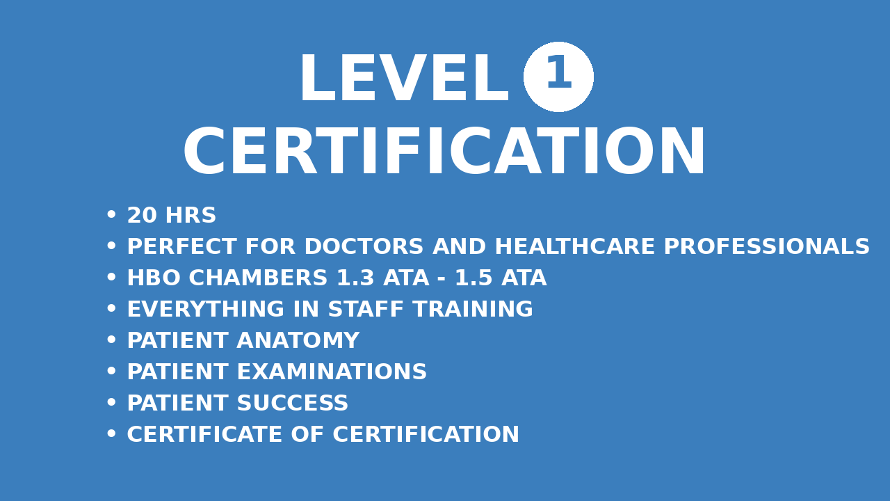 Product image for Level I Certification: Hyperbaric Chamber Operator 