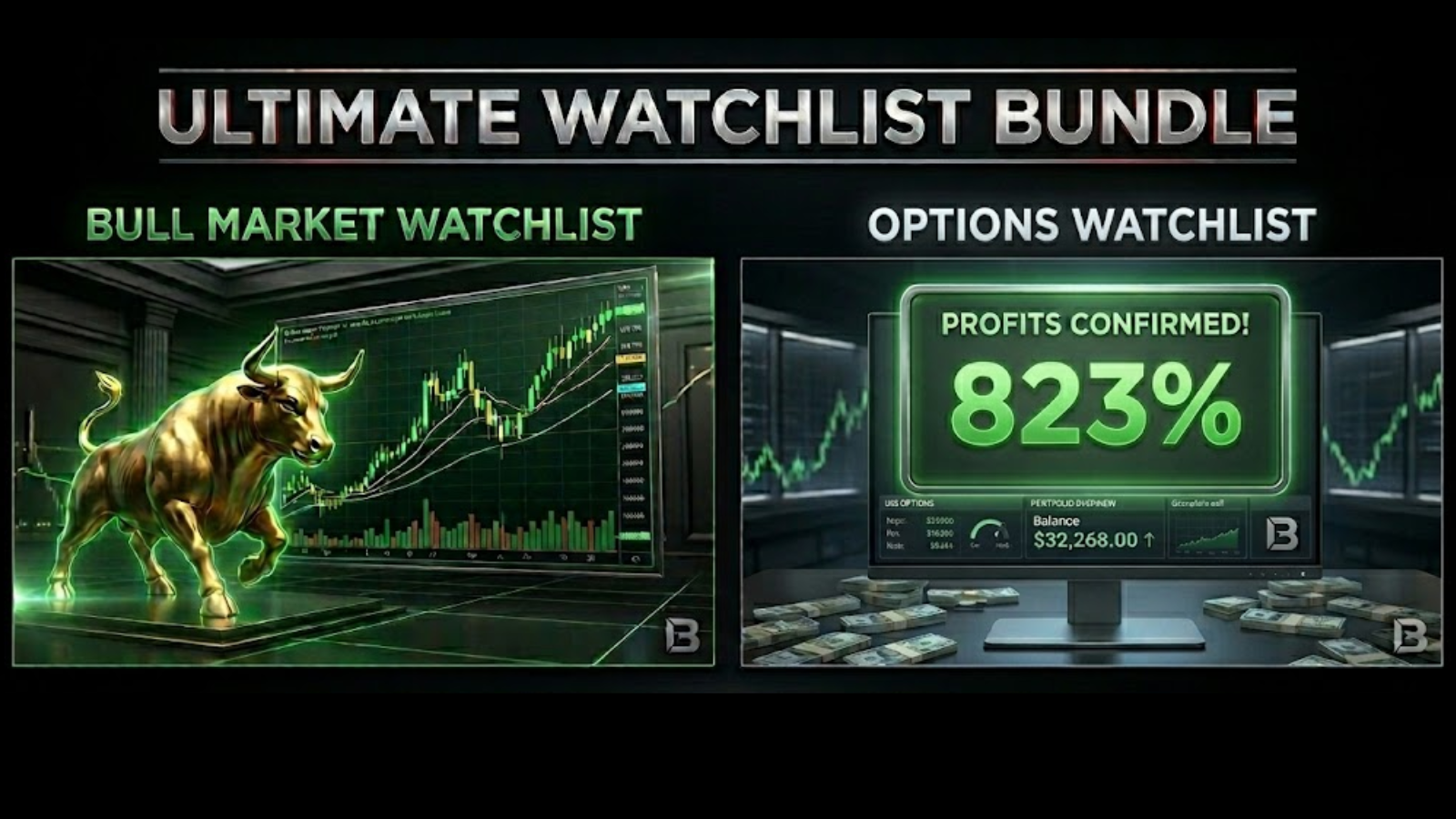 Product image for Ultimate Watchlist Bundle (Bull + Options Watchlist) 