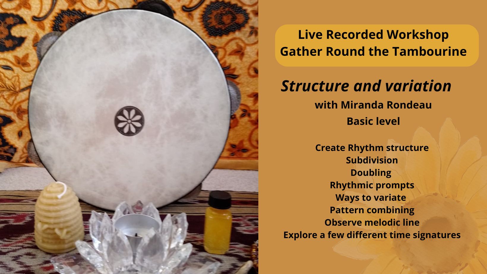 Product image for Gather Round the Tambourine Structure and Variations live recorded workshop